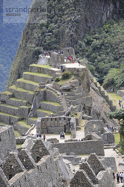 Intihuatana Observatorium  Inkasiedlung  Quechuasiedlung  Machu Picchu  Peru  Südamerika  Lateinamerika