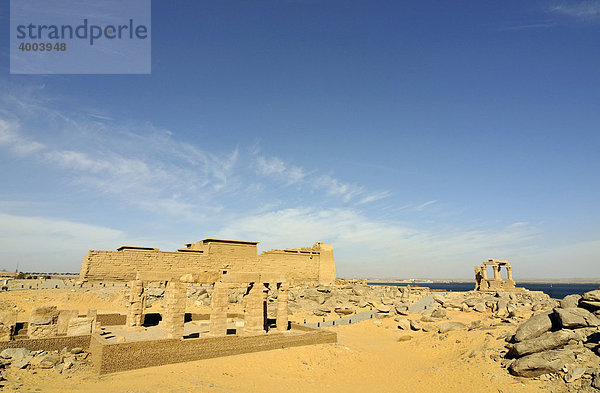 Antiker nubischer Tempel von Kalabscha  Mandulis  Insel im Nasser-See nahe des Assuan-Staudamms  Ägypten  Nord-Afrika