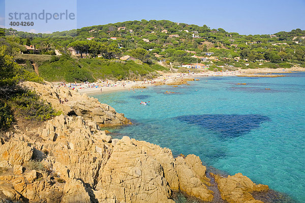 Der Strand von L'Escalet bei Ramatülle  DÈpartement Var  an der Cote d'Azur  Provence  Südfrankreich  Frankreich