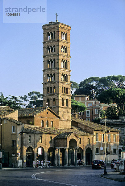 Campanile  Basilika Santa Maria in Cosmedin  Piazza Bocca della Verit‡  Rom  Latium  Italien  Europa