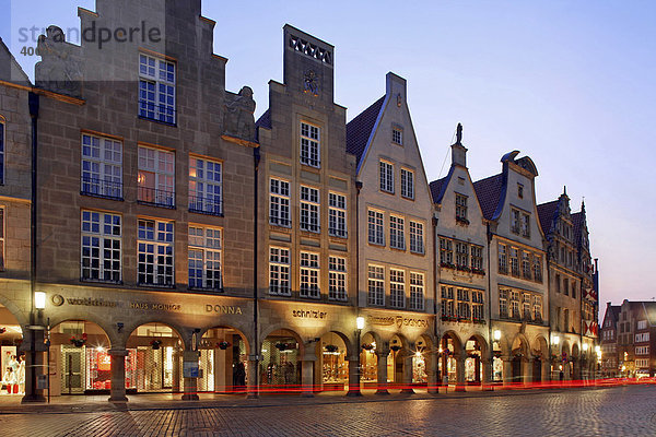 Giebelhäuser am Prinzipalmarkt  Münster  Münsterland  Westfalen  Nordrhein-Westfalen  Deutschland  Europa