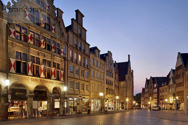 Giebelhäuser am Prinzipalmarkt  Münster  Münsterland  Westfalen  Nordrhein-Westfalen  Deutschland  Europa