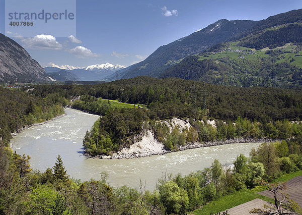 Inn zwischen Ötztal-Bahnhof und Haiming  Inntal  Tirol  Österreich  Europa