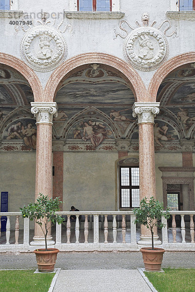 Fresken im Castello del Buonconsiglio  Trient  Trento  Trentino  Südtirol  Italien  Europa