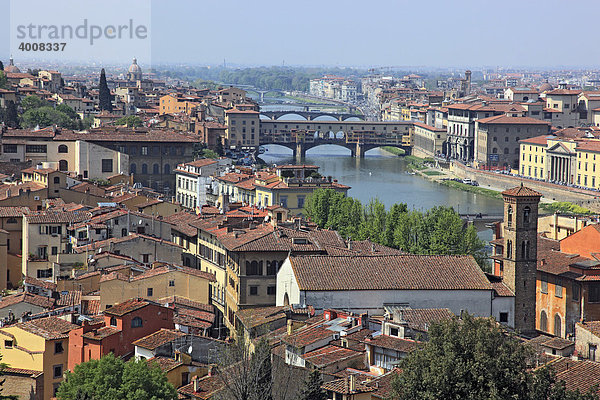Blick von der Piazza Michelangelo auf die Stadt  Firenze  Florenz  Toskana  Italien