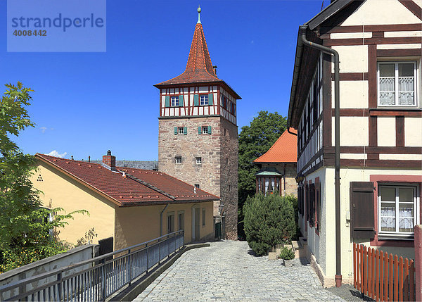 Der Rote Turm am Festungsberg  Kulmbach  Oberfranken  Bayern  Deutschland  Europa