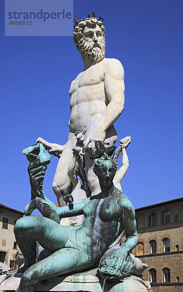 Neptun-Brunnen in Florenz  Toskana  Italien  Europa