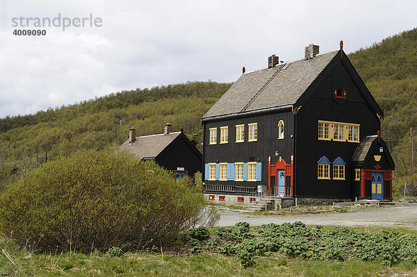 Alter Bahnhof von Kongsvoll im Nationalpark Dovrefjell  Norwegen  Skandinavien  Europa