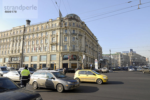 Gebäude des ältesten Moskauer Hotels National  Moskau  Russland