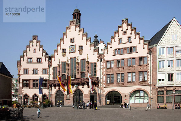 Historisches Rathaus am Römer am Römerberg in Frankfurt am Main  Hessen  Deutschland  Europa