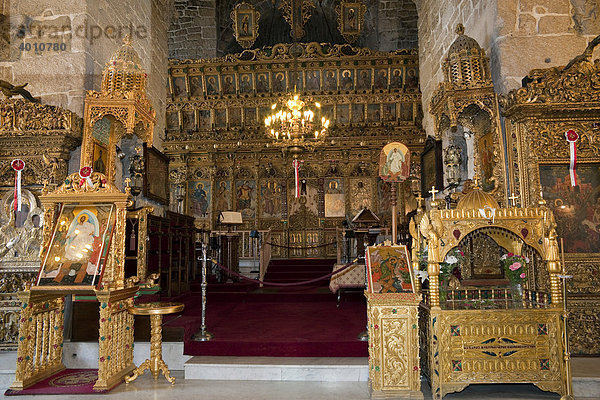 Prunkvolle Ikonostasis in der Lazaruskirche  Agios Lazaros  Larnaka  auch Larnaca  Südzypern  Südküste  Zypern  Südeuropa  Europa