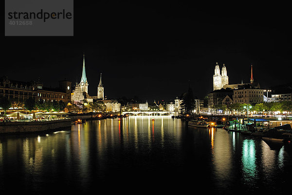 Zürich bei Nacht  Schweiz  Europe