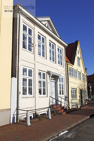 Historische Häuser in der Altstadt von Glückstadt  Am Hafen  Schleswig-Holstein  Deutschland