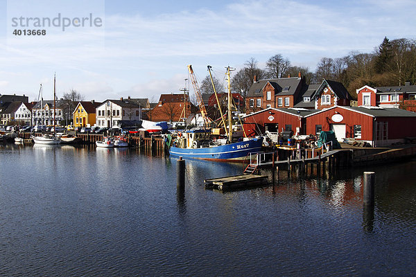 Boote im Hafen  Ostseebad Eckernförde  Kreis Rendsburg-Eckernförde  Schleswig-Holstein  Deutschland  Europa