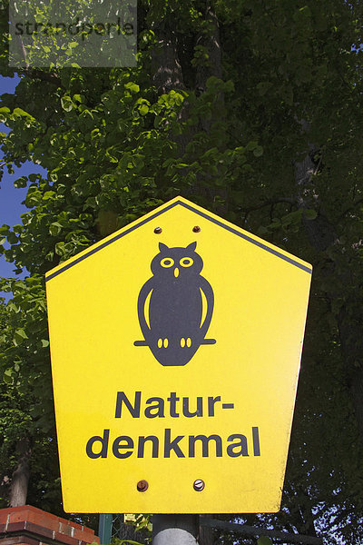 Schild Naturdenkmal  Deutschland