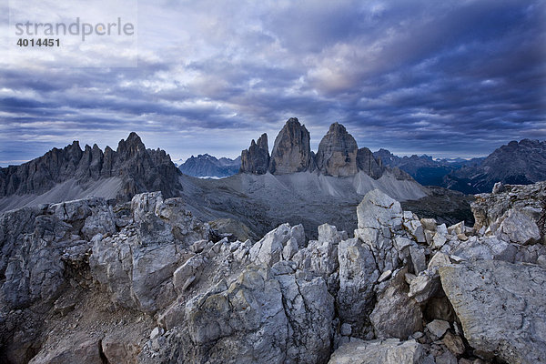 Drei Zinnen  Sextener Dolomiten  Südtirol  Italien  Europa