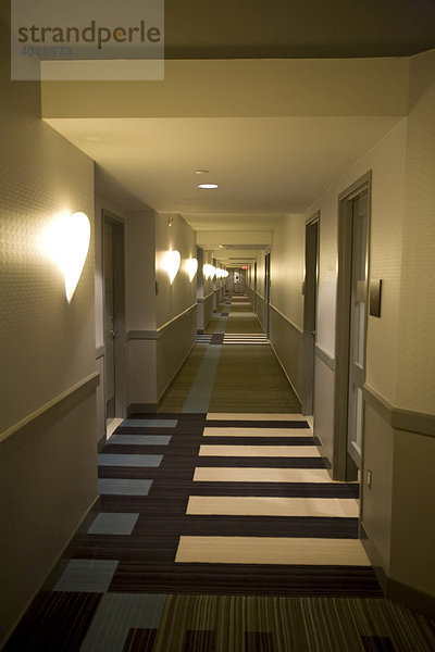 Ein Korridor im Hotel des Greektown Kasinos  Detroit  Michigan  USA