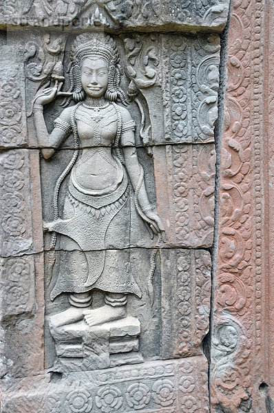 Apsara  Tempelkomplex Banteay Kdei  Angkor  Kambodscha  Asien