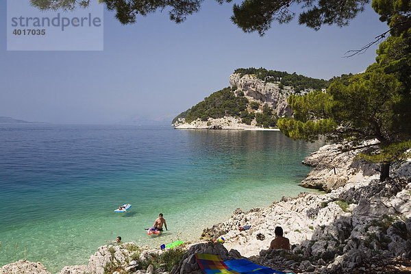 Badebucht bei Makarska  Adria  Mittelmeer  Dalmatien  Kroatien  Europa