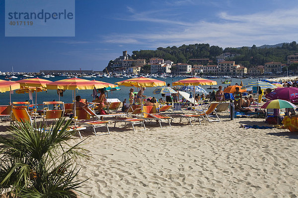 Strand von Marina di Campo  Elba  Toskana  Italien  Mittelmeer  Europa