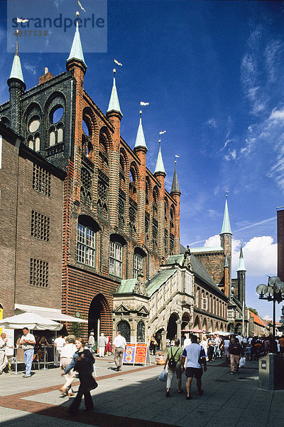 Breite Straße mit Rathaus  Lübeck Altstadt  Schleswig-Holstein  Deutschland  Europa