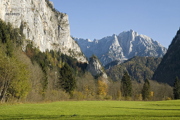 Gesäuseeingang mit Großem Ödstein im Nationalpark Gesäuse  Steiermark  Österreich  Europa