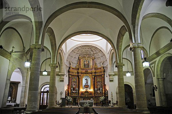 Innenaufnahme Kirche San Bartolome  Tarazona de la Mancha  Kastilien La Mancha  Spanien  Europa