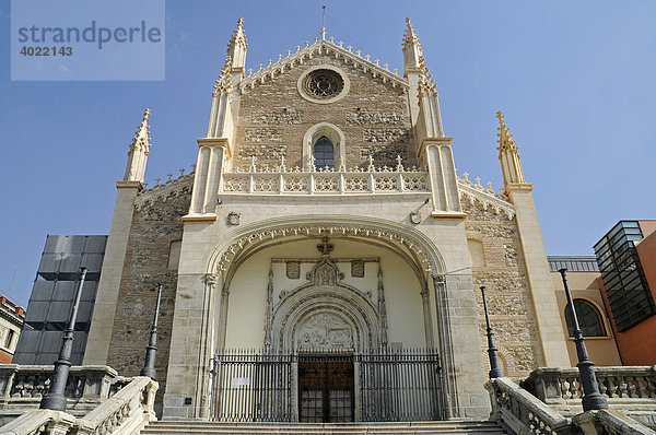 Fassade  Eingang  Kirche San Jeronimo el Real  Madrid  Spanien  Europa
