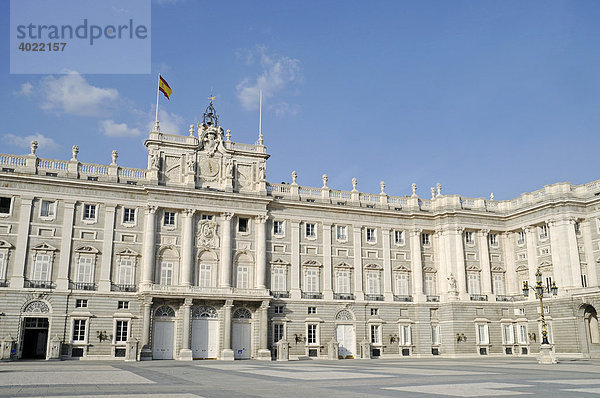 Fassade  Thronsaal  Palacio Real  Königspalast  Plaza de Armas  Madrid  Spanien  Europa