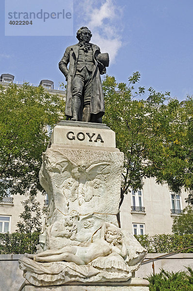 Denkmal Francisco de Goya  Puerta Alte de Goya  Eingang  Prado  Museum  Madrid  Spanien  Europa
