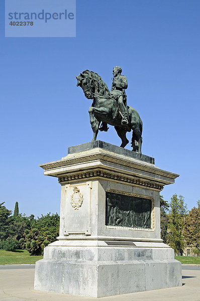 General Prim  Reiterstandbild  Denkmal  Parc de la Ciutadella  Barcelona  Katalonien  Spanien  Europa