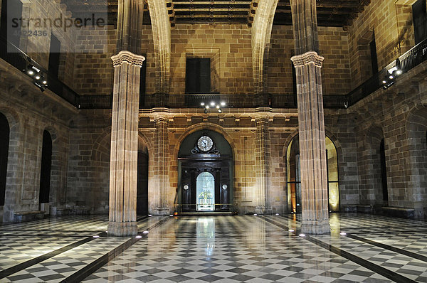 Eingangshalle  Salon  Palacio de la Llotja de Mar  ehemalige Handelsbörse  Barcelona  Katalonien  Spanien  Europa