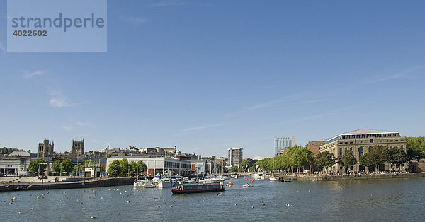 Hafen  Narrowboat  Bristol  England  Großbritannien  Europa