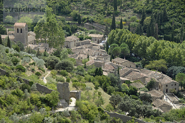 Altes Dorf  Saint Guilhem le Desert  Herault  Languedoc-Roussillon  Frankreich  Europa