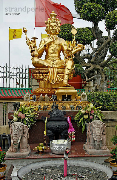 Vier Gesichts Buddha  Chinesischer Palasttempel Viharnra Sien  Anek Kusala Sala  Museum mit Kult und Kunstgegenstände  1993 erbaut  Silverlake  Provinz Chonburi  Thailand  Asien