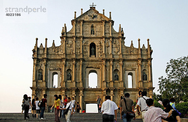 Barockfassade  ehemalige Kathedrale Sao Paulo  Zentrum  Macao  China  Asien
