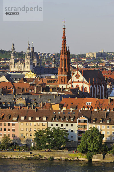 Stadtansicht von Würzburg  Unterfranken  Bayern  Deutschland  Europa