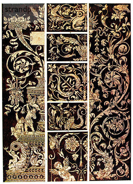 Intarsien aus dem 15. Jahrhundert  Die Neuzeit  Das italienische Ornament