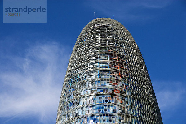 Torre Agbar  das neue Wahrzeichen von Barcelona  Spanien  Europa