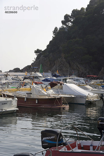 Boote  Hafen  Cala Canyelles  Lloret de Mar  Costa Brava  Katalonien  Spanien  Europa