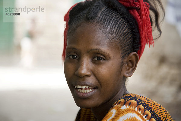 Porträt einer jungen Frau  20-25 Jahre  Eritrea  Afrika