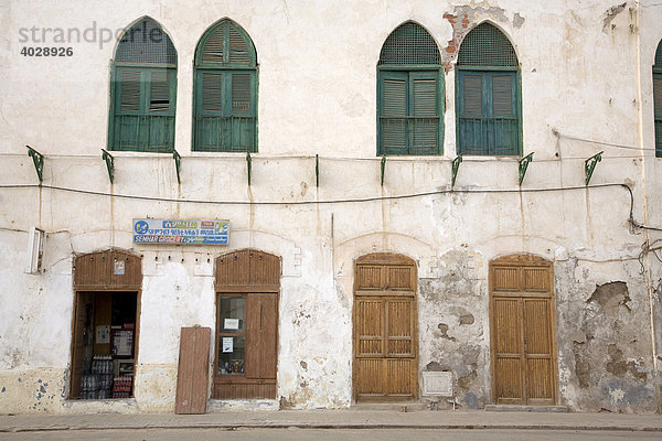 Historische Altstadt  Hausfassade  Massawa  Massaua  Rotes Meer  Eritrea  Horn von Afrika  Ostafrika