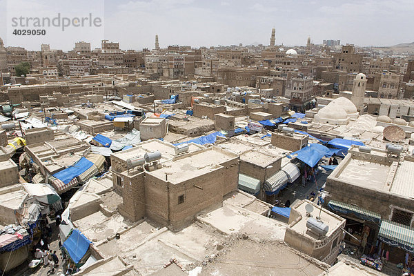 Über den Dächern der Suqs  Altstadt  Sana´a  Unesco Weltkulturerbe  Jemen  Naher Osten