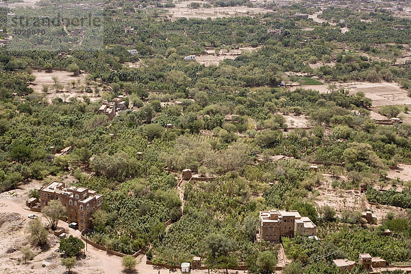 Flussoase  Lehmbauten  Wadi Dhar  Jemen  Naher Osten