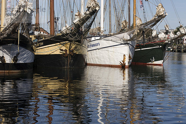 Traditionssegler im Hafen von Heiligenhafen  Ostsee  Schleswig-Holstein  Norddeutschland  Deutschland  Europa
