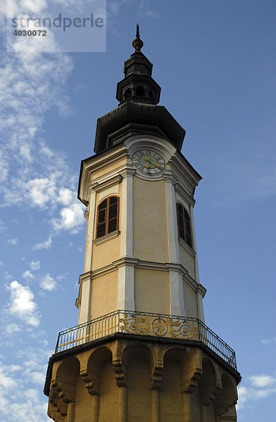 Der Turm des Rathauses in Bad Radkersburg  Steiermark  Österreich  Europa