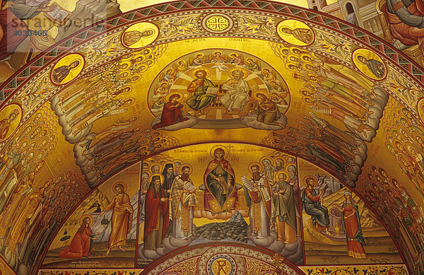 Deckengemälde der Kirche beim Kloster Agios Savvas  bei Pothia  Insel Kalymnos  Griechenland  Europa