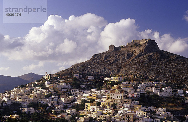 Johanniterfestung Kastro über dem Ort Agia Marina  Insel Leros  Griechenland  Europa