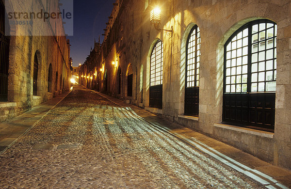 Straße der Ritter in der Altstadt von Rhodos-Stadt  Insel Rhodos  Griechenland  Europa