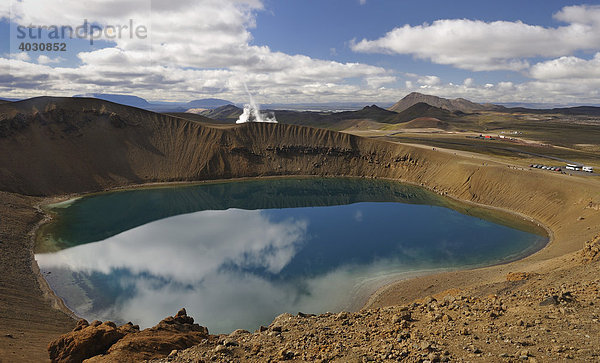 Vulkankratersee Víti  Vulkangebiet der Krafla  Mývatn  Island  Europa